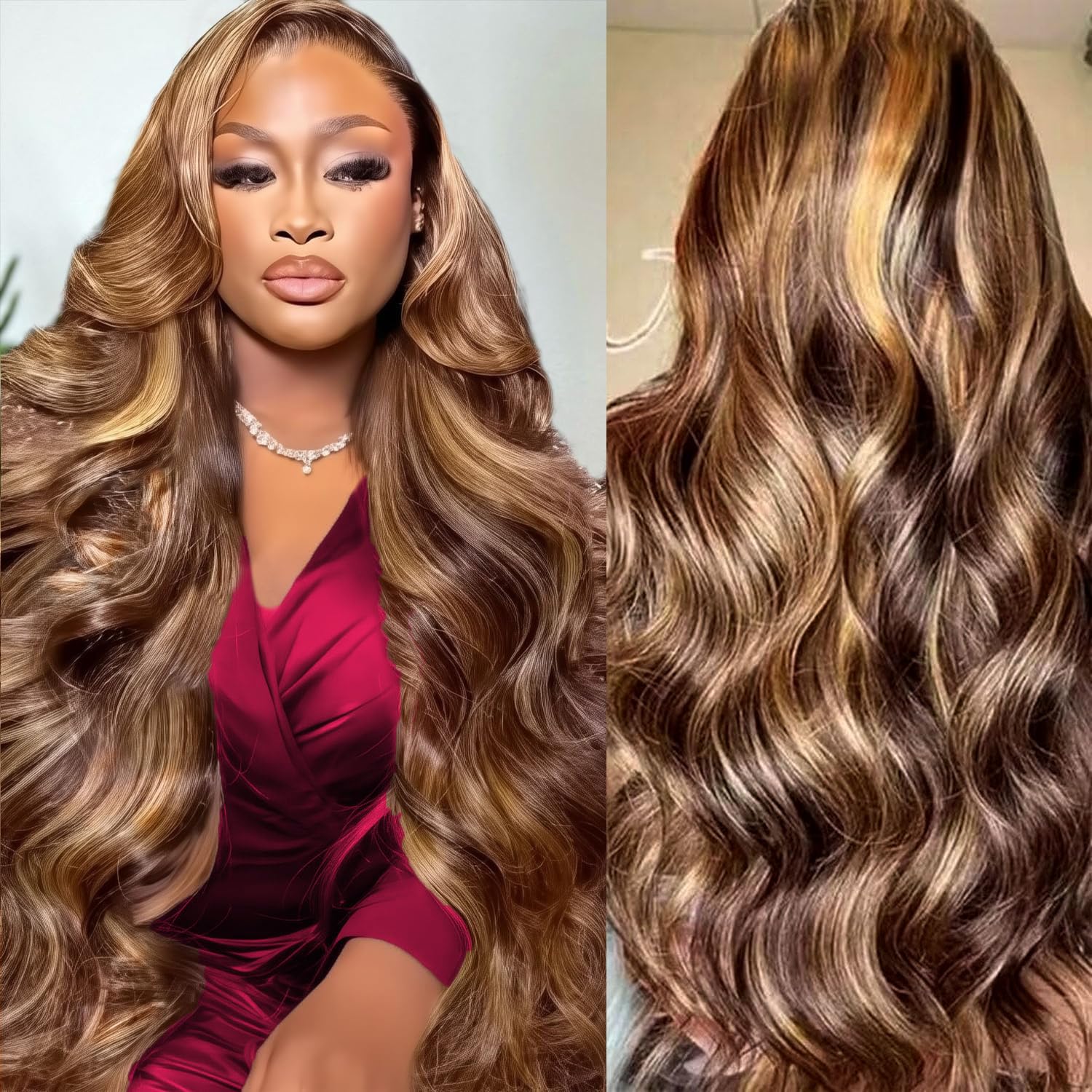 HD Highlight 46 Inch 13x4 Body - Human Hair Wigs review and price
