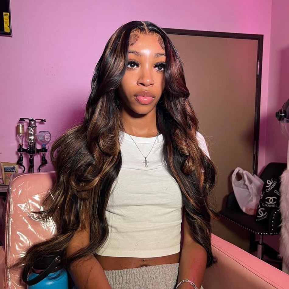 P1B30 Highlight Ombre Body Wav - Hd Lace Frontal Wig Human Hair Pre Plucked review and price