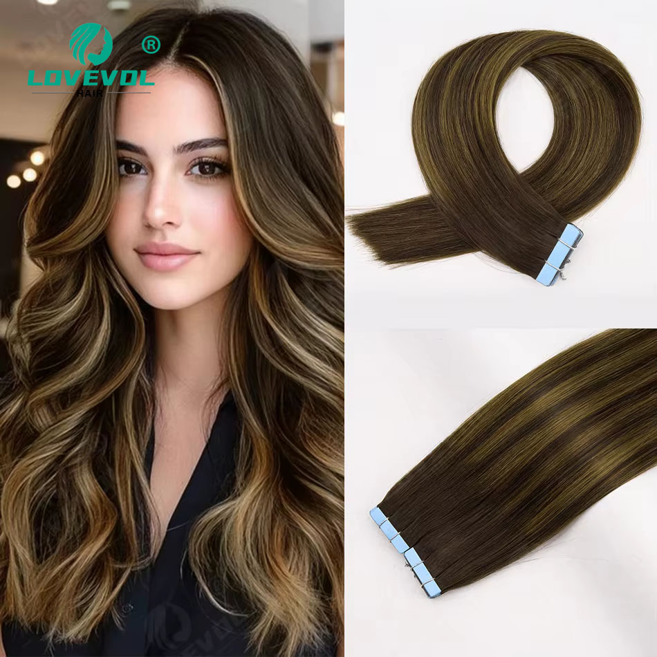 Fashion Highlight Tape In Hair - Invisible Tape In Extensions Real Hair review and price