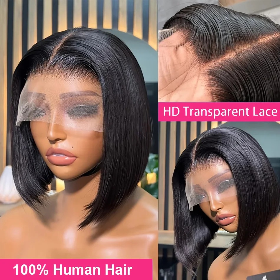 Bob Wig Human Hair Short Strai - Glueless Wear And Go Human Hair Wig review and price